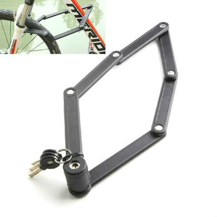 Tonyon Universal Anti-hydraulic Scissors Bicycle Lock Four-section Folding Mountain Bike Lock(Black)-garmade.com