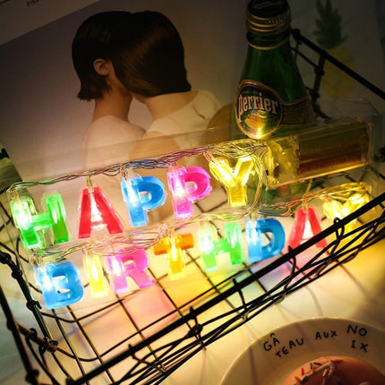 3 PCS LED Luminous Happy Birthday Letter String Lights Battery Powered Letter Colorful Lights-garmade.com