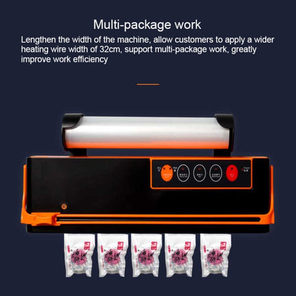 Household Food Machinery Vacuum Packaging Machine Nylon Composite Texture Vacuum Bag Sealing Machine, Style:EU Plug(SX-168 Black Orange)-garmade.com