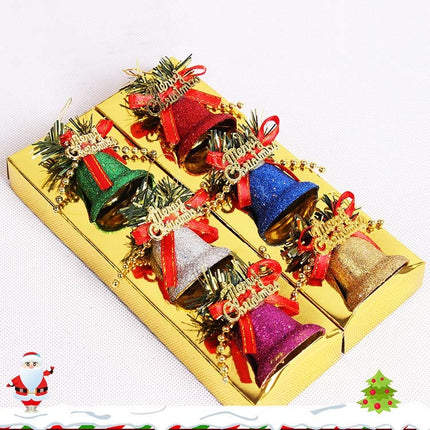 Colorful Glitter Bells Christmas Tree Accessories, Specification: Large-garmade.com