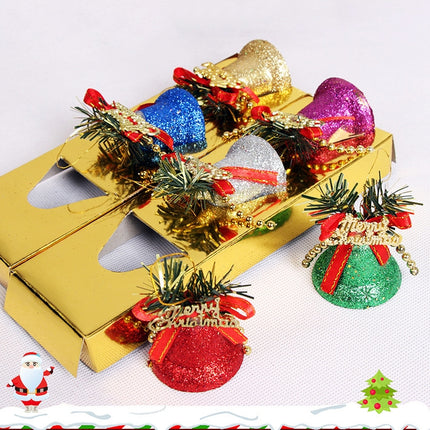 Colorful Glitter Bells Christmas Tree Accessories, Specification: Large-garmade.com