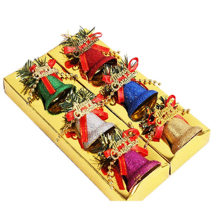 Colorful Glitter Bells Christmas Tree Accessories, Specification: Small-garmade.com
