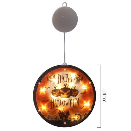 2 PCS Halloween Star String Light Show Window Horror Decoration LED Battery Powered Hanging Lamp(Pumpkins)-garmade.com