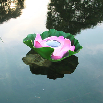 Solar Outdoor Waterproof Floating Light Garden Courtyard Lotus Light(Pink)-garmade.com