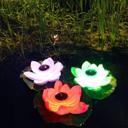 Solar Outdoor Waterproof Floating Light Garden Courtyard Lotus Light(Pink)-garmade.com