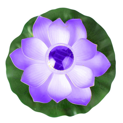 Solar Outdoor Waterproof Floating Light Garden Courtyard Lotus Light(Purple)-garmade.com