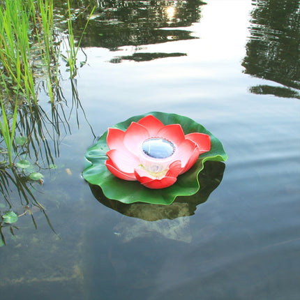 Solar Outdoor Waterproof Floating Light Garden Courtyard Lotus Light(Red)-garmade.com