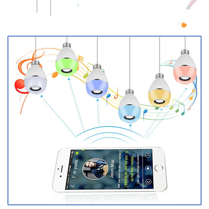 E27 LED Music Bulb Smart Colorful Remote Control Wake Up Light, Color temperature: APP Multi-link Music Light-garmade.com