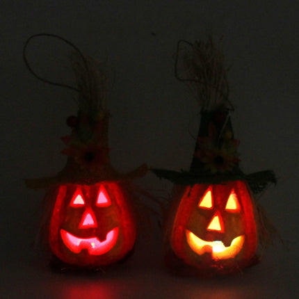 Halloween Pumpkin Lantern Hollow Glowing Foam Bar Decoration(Yellow Hat)-garmade.com