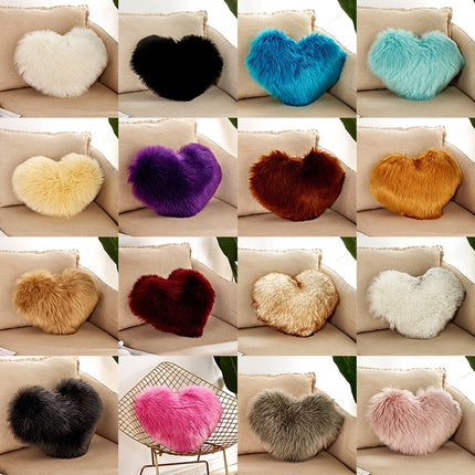 Home Cushion Pillow can be Washed without Core Heart-shaped Pillowcase, Size: 40x50cm(White)-garmade.com