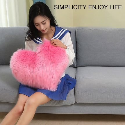 Home Cushion Pillow can be Washed without Core Heart-shaped Pillowcase, Size: 40x50cm(White)-garmade.com