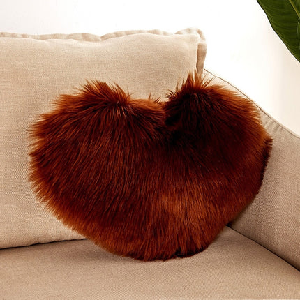 Home Cushion Pillow can be Washed without Core Heart-shaped Pillowcase, Size: 40x50cm(Brown)-garmade.com