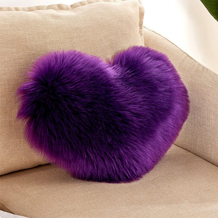 Home Cushion Pillow can be Washed without Core Heart-shaped Pillowcase, Size: 40x50cm(Purple)-garmade.com
