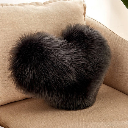 Home Cushion Pillow can be Washed without Core Heart-shaped Pillowcase, Size: 40x50cm(Dark Gray)-garmade.com
