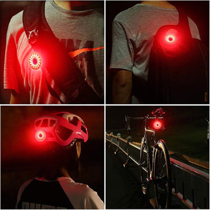 Bicycle Smart Sensor Brake Light USB Tail Light Warning Light(Black)-garmade.com