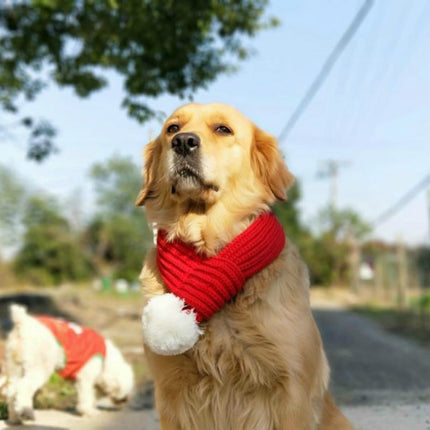 Pet Christmas Wool Scarf Medium & Large Dog Saliva Towel, Size: M-garmade.com