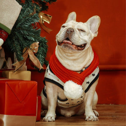 Pet Christmas Wool Scarf Medium & Large Dog Saliva Towel, Size: M-garmade.com