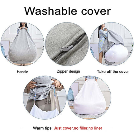 Lazy Sofa Bean Bag Chair Fabric Cover, Size: 70x80cm(Light Gray)-garmade.com