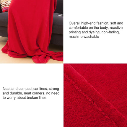 Spring and Autumn Soft and Thick Coral Fleece Blanket TV Blanket(Pink)-garmade.com