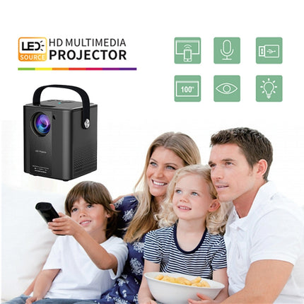 C500 Portable Mini LED Home HD Projector, Style:Android Version(Black)-garmade.com