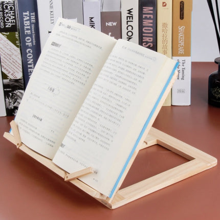 Wooden Reading Rack Children Notebook Stand Anti-myopia Book Stand, Colour: Log iron Clip-garmade.com