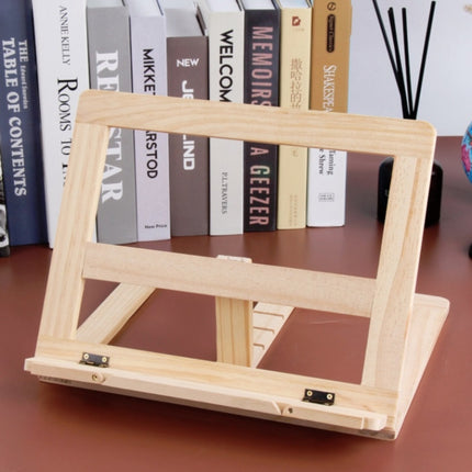 Wooden Reading Rack Children Notebook Stand Anti-myopia Book Stand, Colour: Log iron Clip-garmade.com