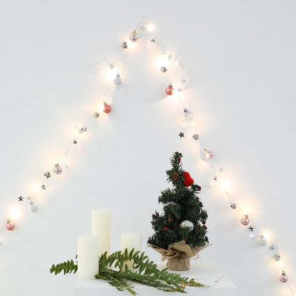 2m 20LEDs Christmas String Lights Christmas Bells Ball Decoration Lamp, Style: Pink Bell-garmade.com