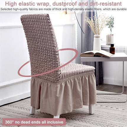 Bubble Skirt Chair Cover Household Elastic Universal One-piece Seat Stool Cover Fabric Grid Chair Cover, Size: Universal Size(Pink)-garmade.com