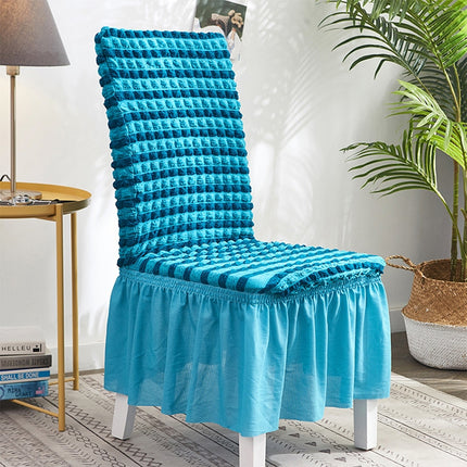 Bubble Skirt Chair Cover Household Elastic Universal One-piece Seat Stool Cover Fabric Grid Chair Cover, Size: Universal Size(Blue Strip)-garmade.com