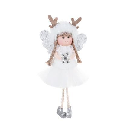 Christmas Decorations Christmas Tree Pendant Children Gift Doll, Style:Snowflake Girl(White)-garmade.com