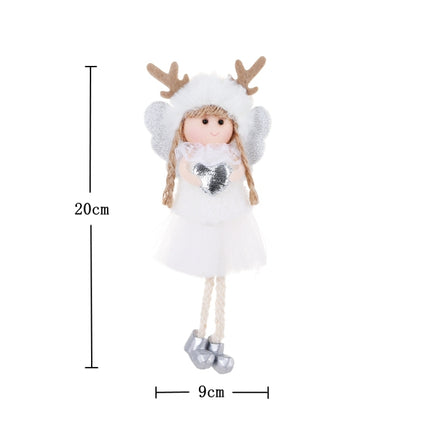 Christmas Decorations Christmas Tree Pendant Children Gift Doll, Style:Snowflake Girl(White)-garmade.com