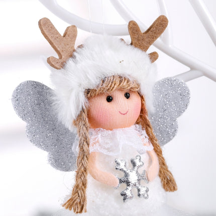 Christmas Decorations Christmas Tree Pendant Children Gift Doll, Style:Snowflake Girl(White)-garmade.com