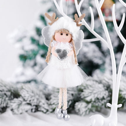 Christmas Decorations Christmas Tree Pendant Children Gift Doll, Style:Peach Heart Girl(White)-garmade.com