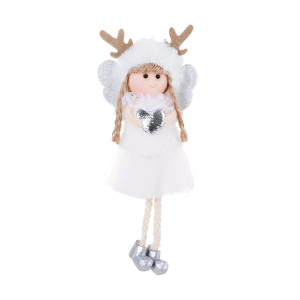 Christmas Decorations Christmas Tree Pendant Children Gift Doll, Style:Peach Heart Girl(White)-garmade.com