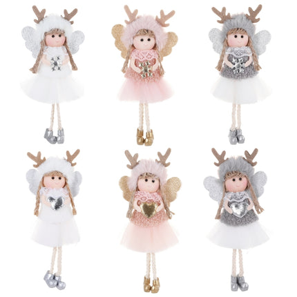 Christmas Decorations Christmas Tree Pendant Children Gift Doll, Style:Peach Heart Girl(White)-garmade.com