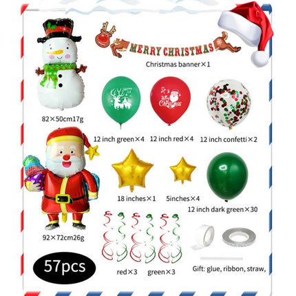 12 Inch Christmas Balloon Combination Set Christmas Scene Decoration(Elk Pull Flag Set)-garmade.com