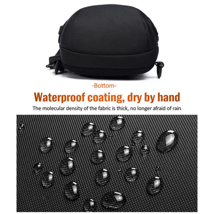 OZUKO 9223 Anti-theft Men Chest Bag Waterproof Crossbody Bag with External USB Charging Port, Style:Standard Size(Dark Gray)-garmade.com