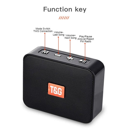 T&G TG166 Color Portable Wireless Bluetooth Small Speaker(Silver Gray)-garmade.com