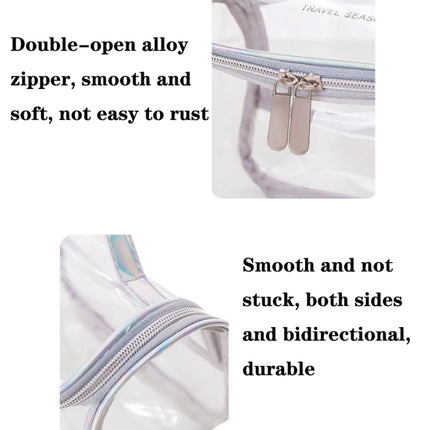 Travel Waterproof Transparent Cosmetic Bag Multi-functional Anti-wrinkle & Odor-free Wash Storage Bag, Color:Silver Gray, Style:Cylinder-garmade.com