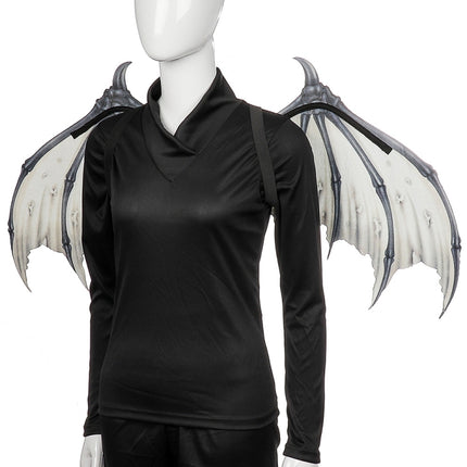 Halloween Carnival Party Props Creative Foldable Non-woven Fabric Devil Bone Wings(White Black Bone)-garmade.com