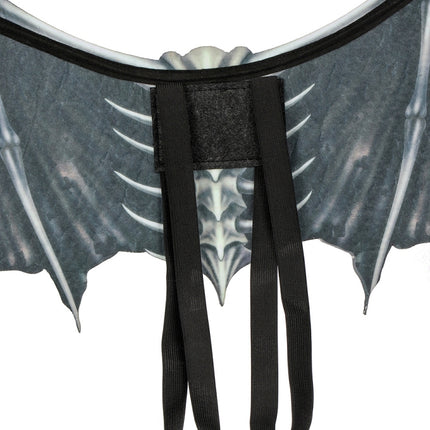 Halloween Carnival Party Props Creative Foldable Non-woven Fabric Devil Bone Wings(Black White Bone)-garmade.com