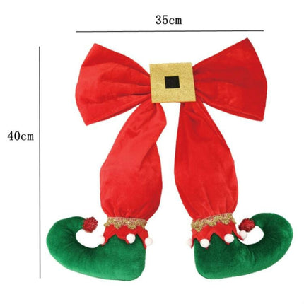 Elf Foot Ornaments Christmas Tree Bow Elf Boots Pendant Hotel Atmosphere Layout(Green Boot)-garmade.com