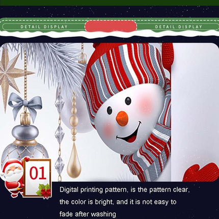 Christmas Peach Skin Sofa Pillowcase Cartoon Living Room Bedroom Pillowcase Without Pillow Core(Snowman 12)-garmade.com