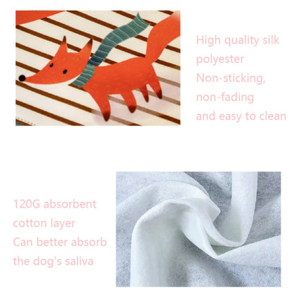 Pastoral Style Green Deometric Triangle Pet Scarf Three-layer Thickened Waterproof Saliva Towel, Size: L-garmade.com