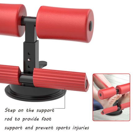 Suction-cup Abdominal Curler Sit-up Aid Household Waistcoat Line, Style:Drawstring + Yoga Mat(Red)-garmade.com