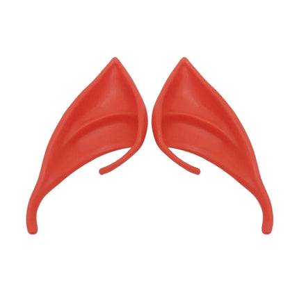 1pair Halloween Elf Latex Ears Cosplay Props, Size: 10cm(Red)-garmade.com