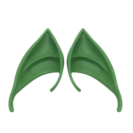 1pair Halloween Elf Latex Ears Cosplay Props, Size: 10cm(Green)-garmade.com