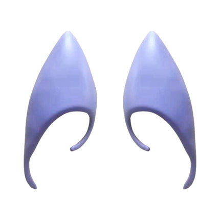 1 Pairs Halloween Elf Latex Ears Cosplay Props, Size:10cm (Purple)-garmade.com