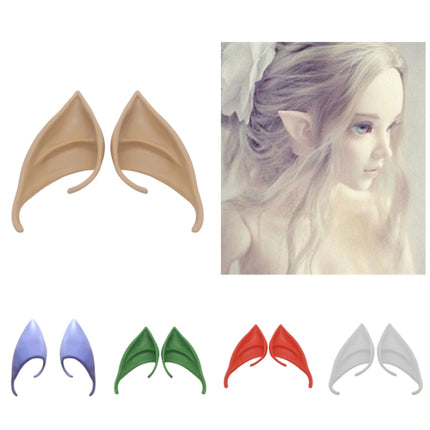 1 Pairs Halloween Elf Latex Ears Cosplay Props, Size:10cm (Purple)-garmade.com