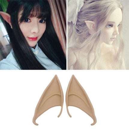 1pair Halloween Elf Latex Ears Cosplay Props, Size: 12cm(Complexion)-garmade.com